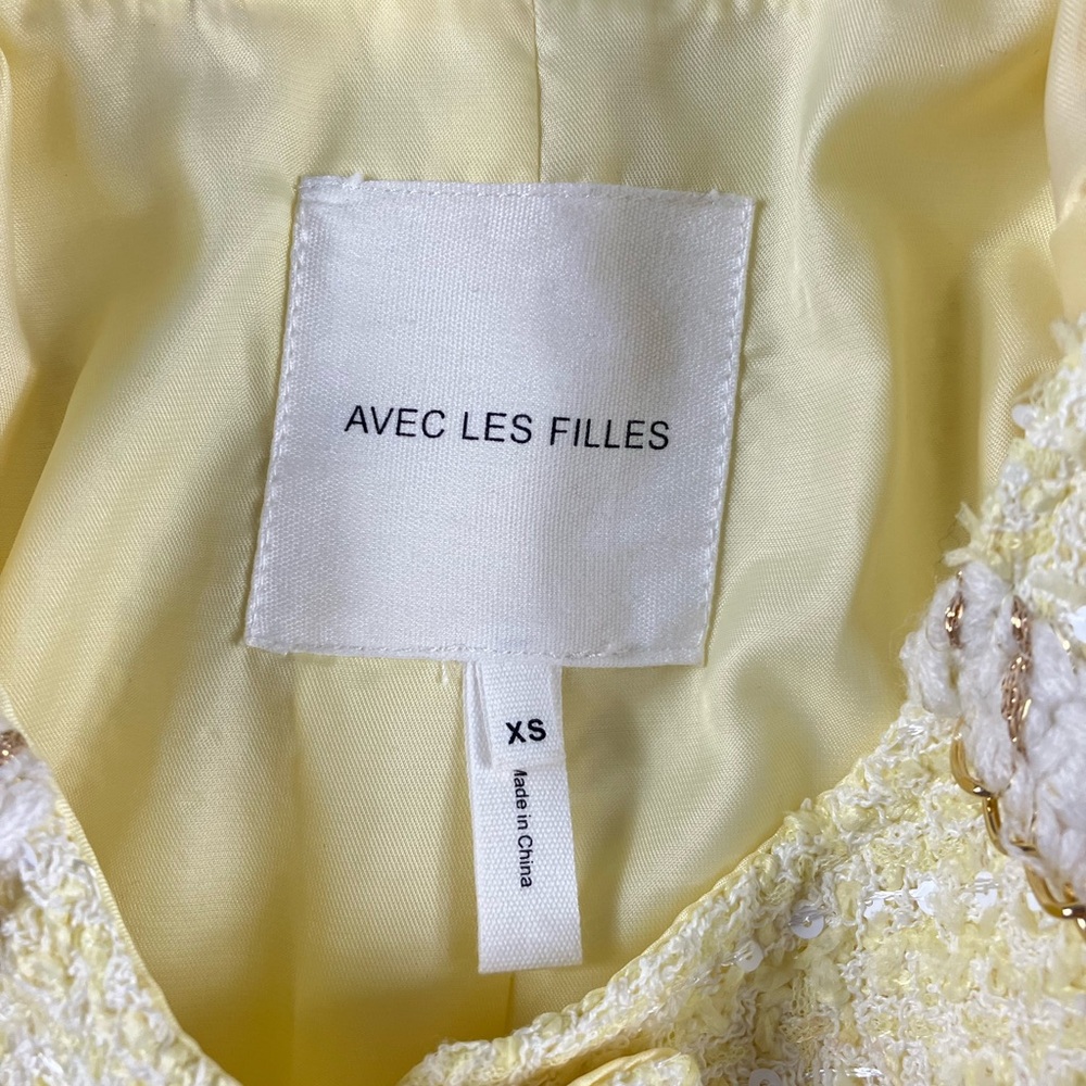 Avec Les Filles Yellow Tweed Chain Trim Set - Picture 6 of 16